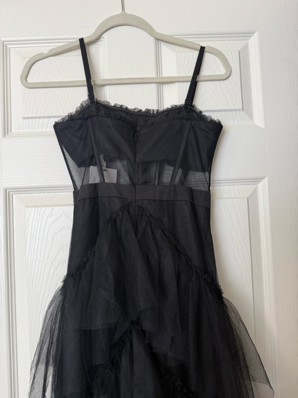 NWT Black Corset Layered Tulle Mesh Maxi Dress size S - Picture 6 of 7